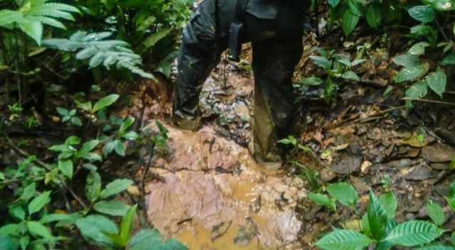 Mud everywhere on the trail