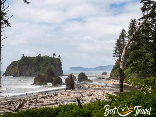 View to Ruby Beach from higher elevation.