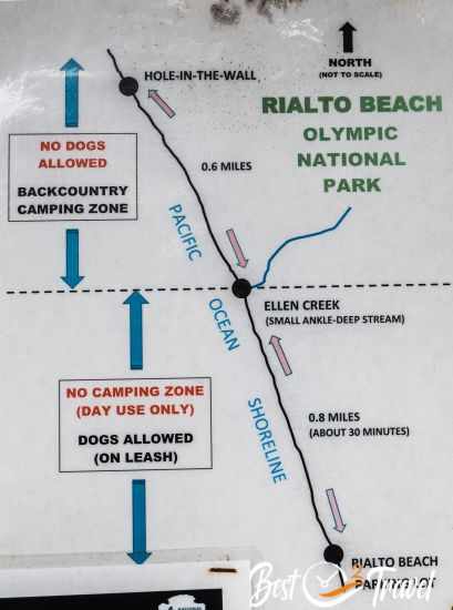 Detailed map for Rialto Beach