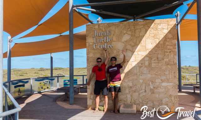 two men at the Jurabi Turtle Centre