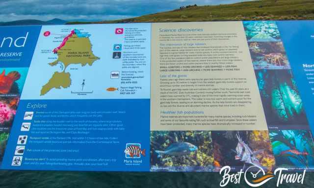 Information board of the Marine Reserve.