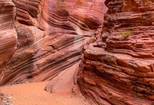The slot canyon builds up