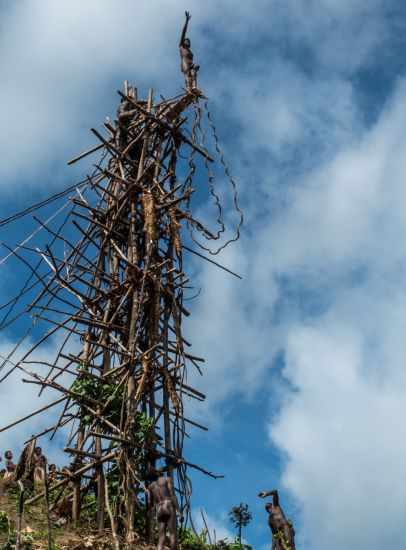 A land diver on the top of the high tower