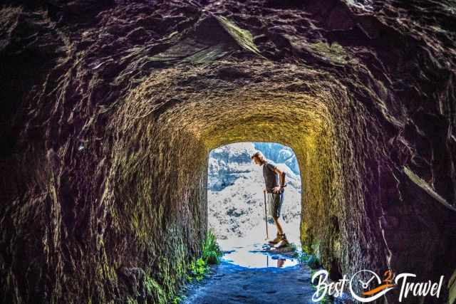 View out of one of the tunnels.