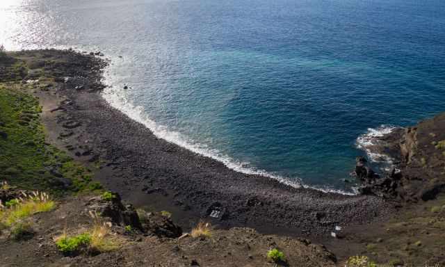 Playa de Guayedra view from the top to the black sand beach