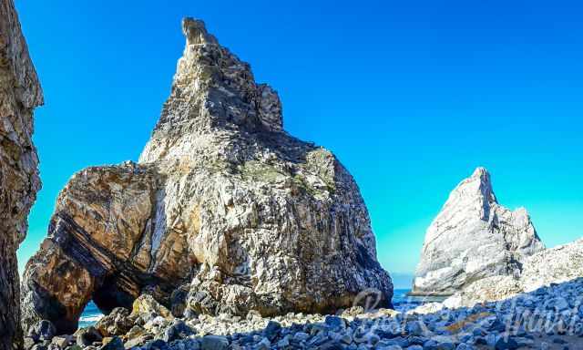 One of the huge rocks with an arch bow