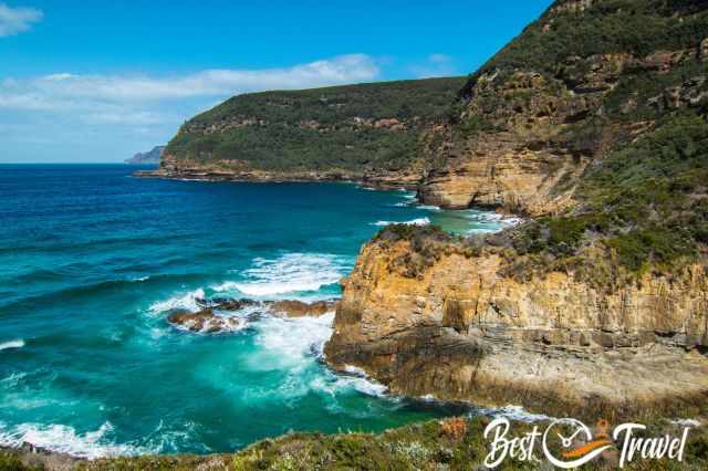 The turquoise blue see on a sunny day.