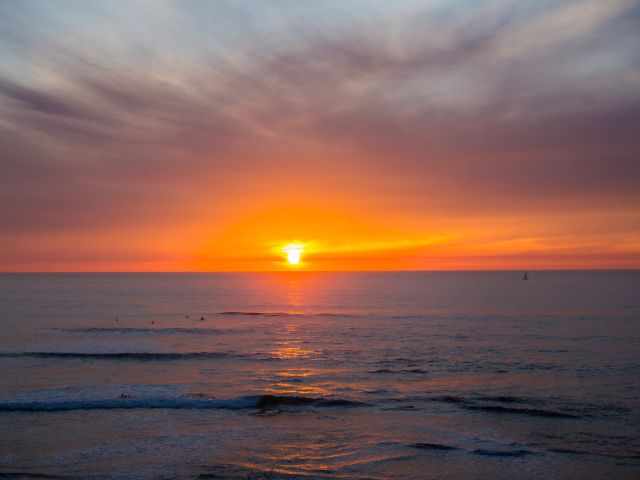 An orange sunset from Sunset Cliffs