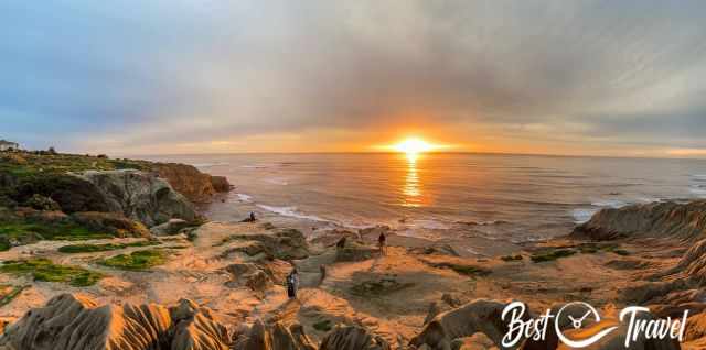 Panorama of the sunset cliffs