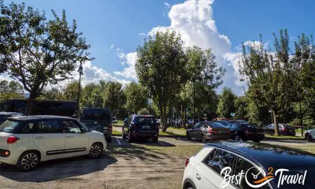 The parking lot at Santa Caterina