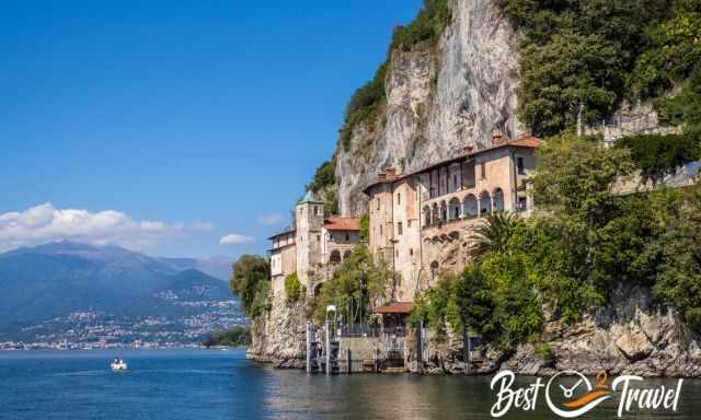 The view to Santa Caterina del Sasso from the ferry