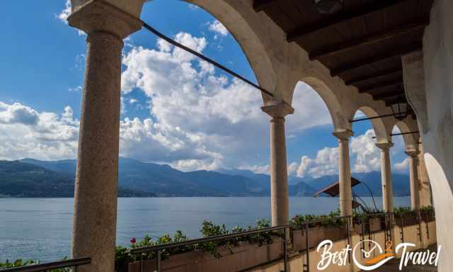 The old portico with spectacular views to Lago Maggiore