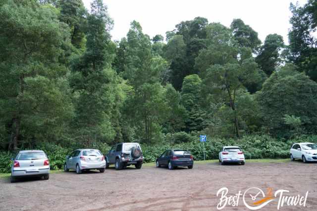 The parking lot on gravel