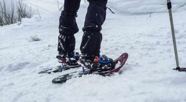 Snow shoes with heel lift