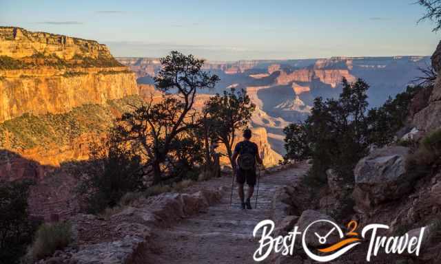 South Kaibab Trail early morning at sunrise