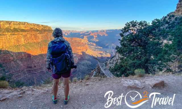 Me at sunrise at the South Kaibab Trail