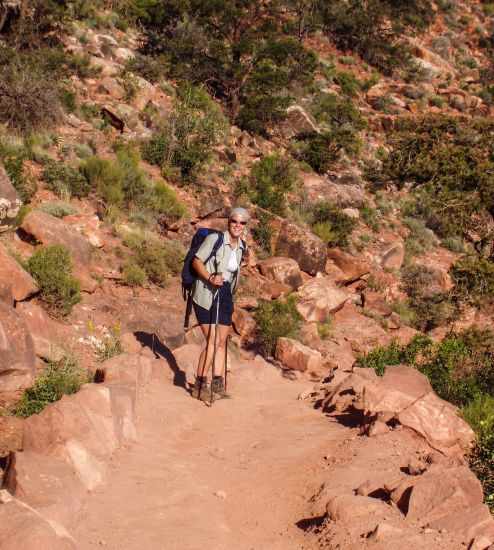 The red sand on the South Kaibab Trail