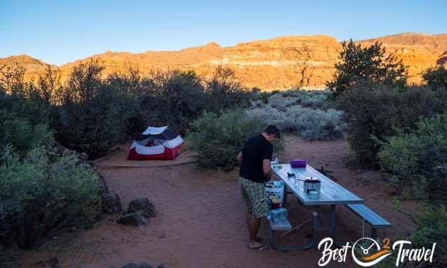 Our campsite in Snow Canyon