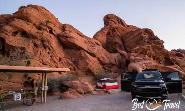 Our campsite at Atlatl in the Valley of Fire