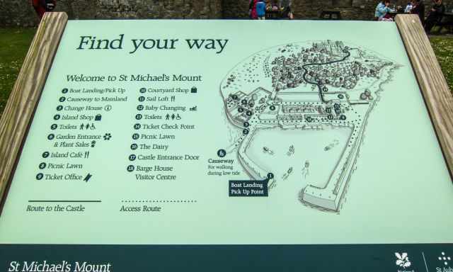 Map of the island of St. Michaels Mount