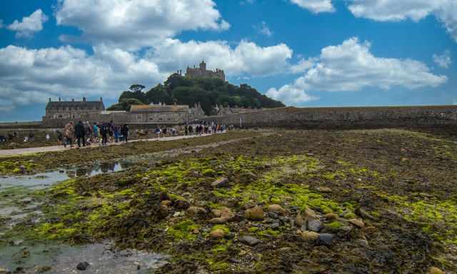 The causeway to St. Michaels Mount at low tide.
