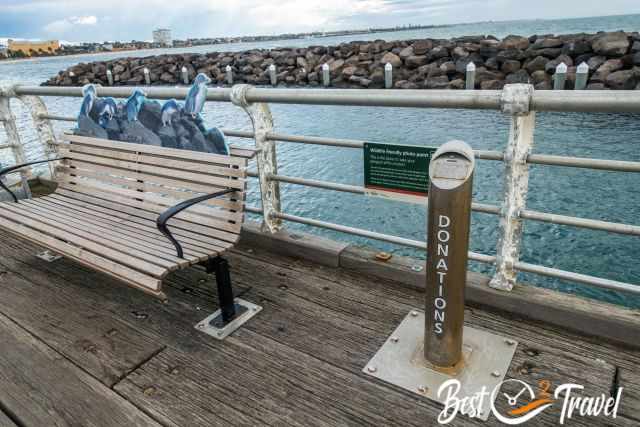 A donation box for the protection of the penguins