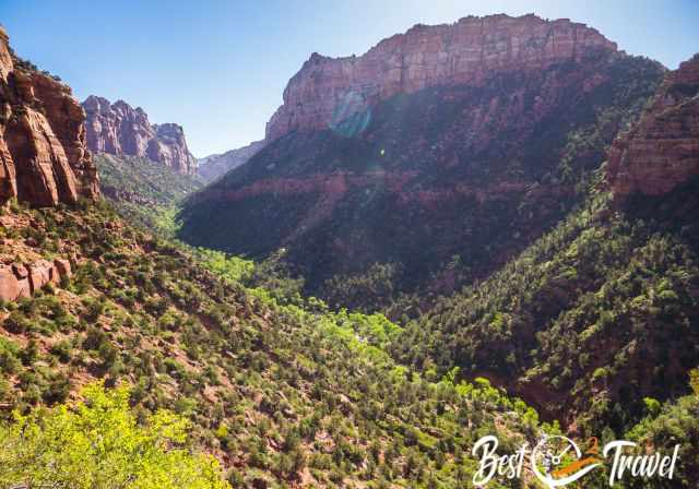 View from higher elevation down to the Subway creek trail