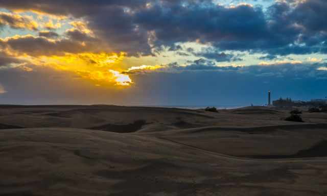 The Maspalomas Dunes and the Maspalomas lighthouse