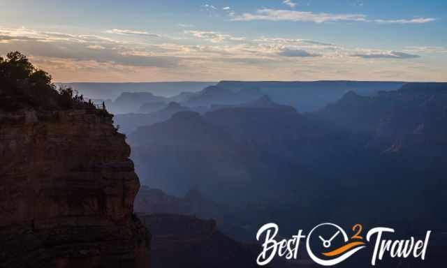 The sunset in all shades of orange at the South Rim