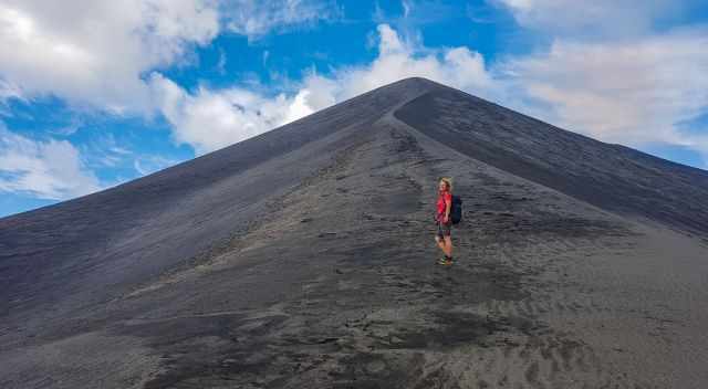 Another side of Mount Yasur with a huge black ash field