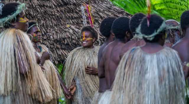 A ceremony is held by the villagers before accessing Yasur