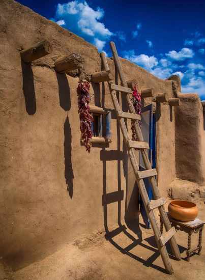 Taos Pueblo House with ladder