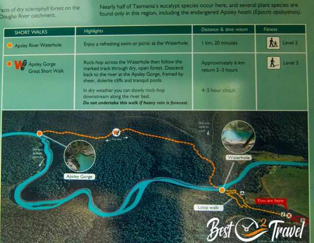 Map of the Apsley River Gorge hike