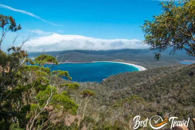View from higher elevations to Wineglass Bay