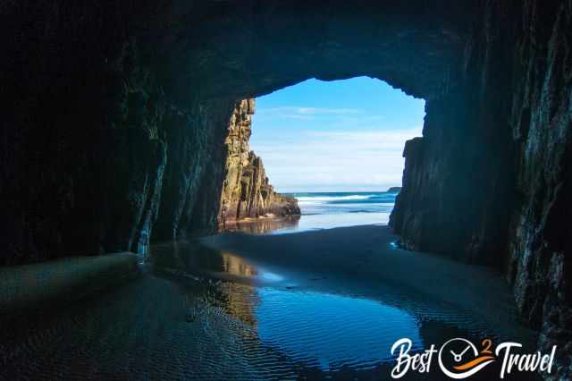 View out of the Remarkable Cave at low tide