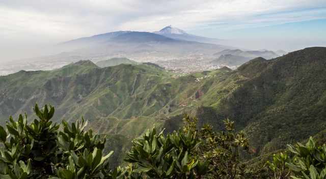 Snow covered Teide from Anaga