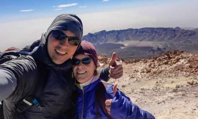 We on Mount Teide on a clear sunny day