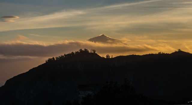 View to Teide during sunset from Mirador Pico del Ingles