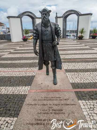 The statue of Vasco Da Gama in Angra, Terceira