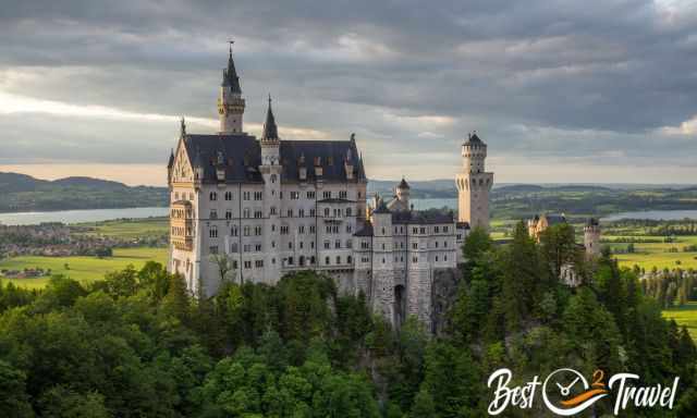 Neuschwanstein sunset with clouds