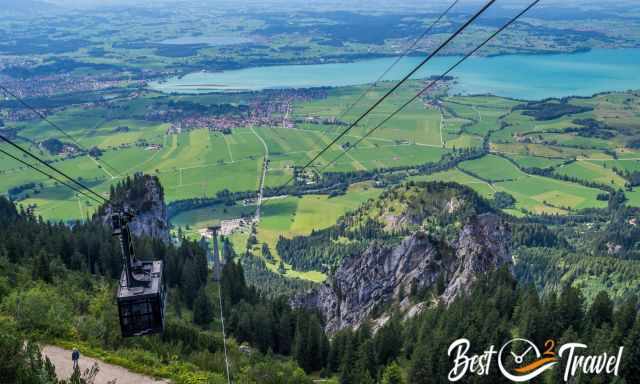 View to Tegelberg cable car and Lake Foggensee in the back.