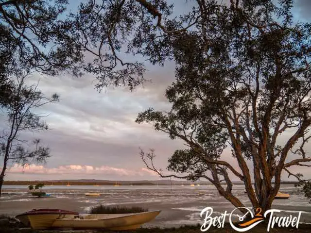 The bay at Tin Can during low tide.