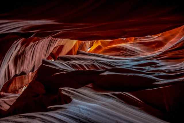 The mystic view up to the red and orange sandstone