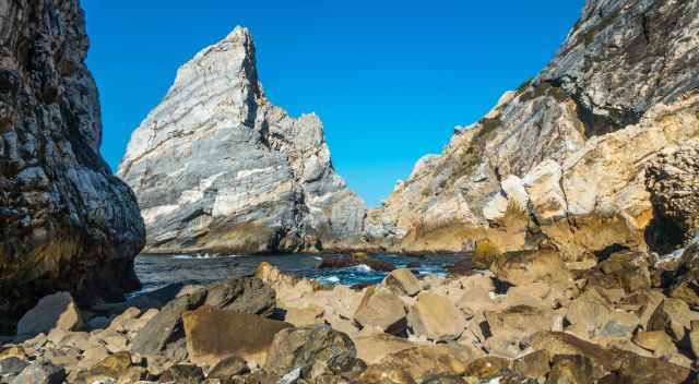 A rocky landslide on Ursa 