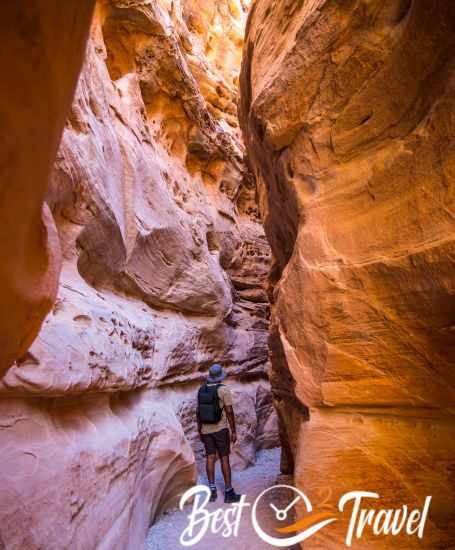 A hiker in the Slot Canyon