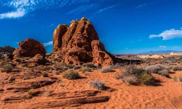 Red sandstone rock in the desert like state park
