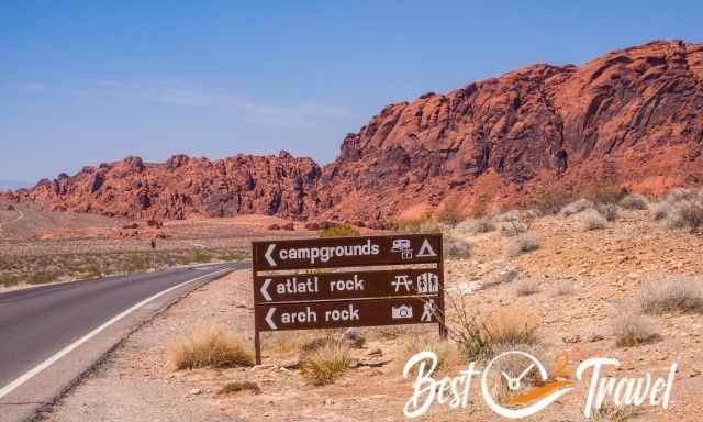 Road sign to both campgrounds