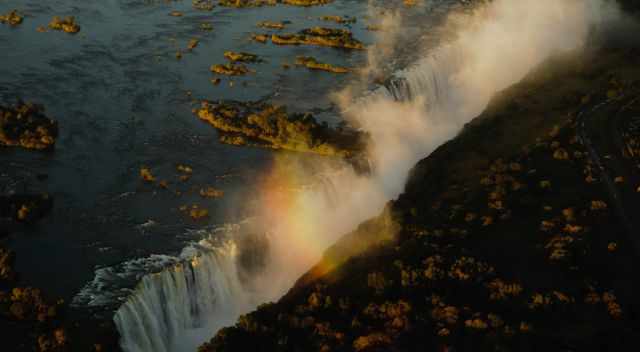 Vic Falls view from the helicopter during sunset