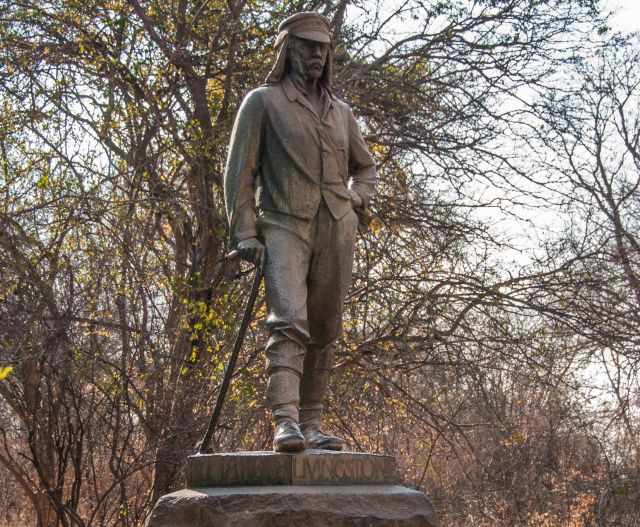 The statue of Dr. David Livingston in the National Park