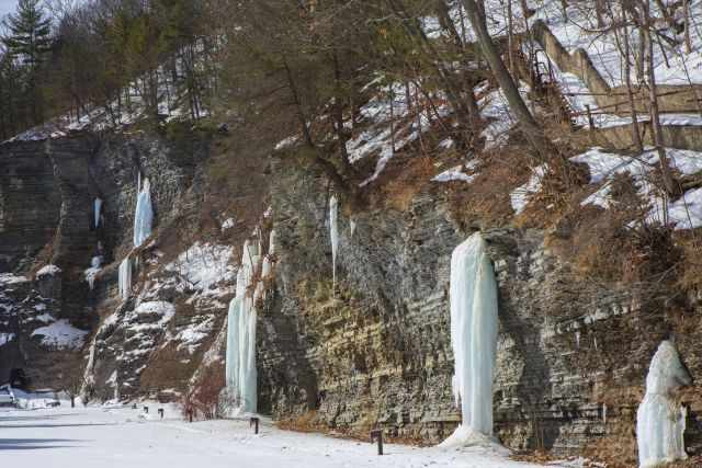 Watkins Glen with Frozen Waterfalls